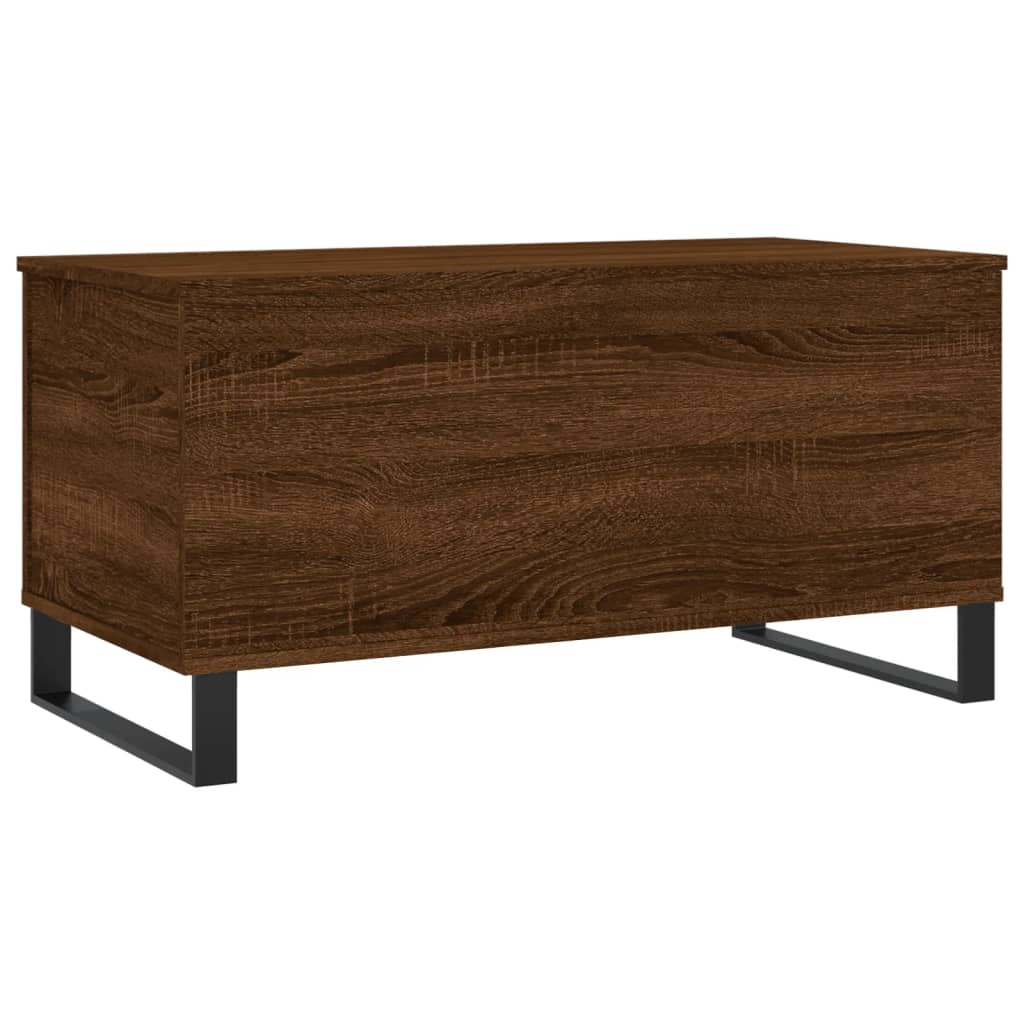 Table basse aspect chêne marron 90x44,5x45 cm en bois