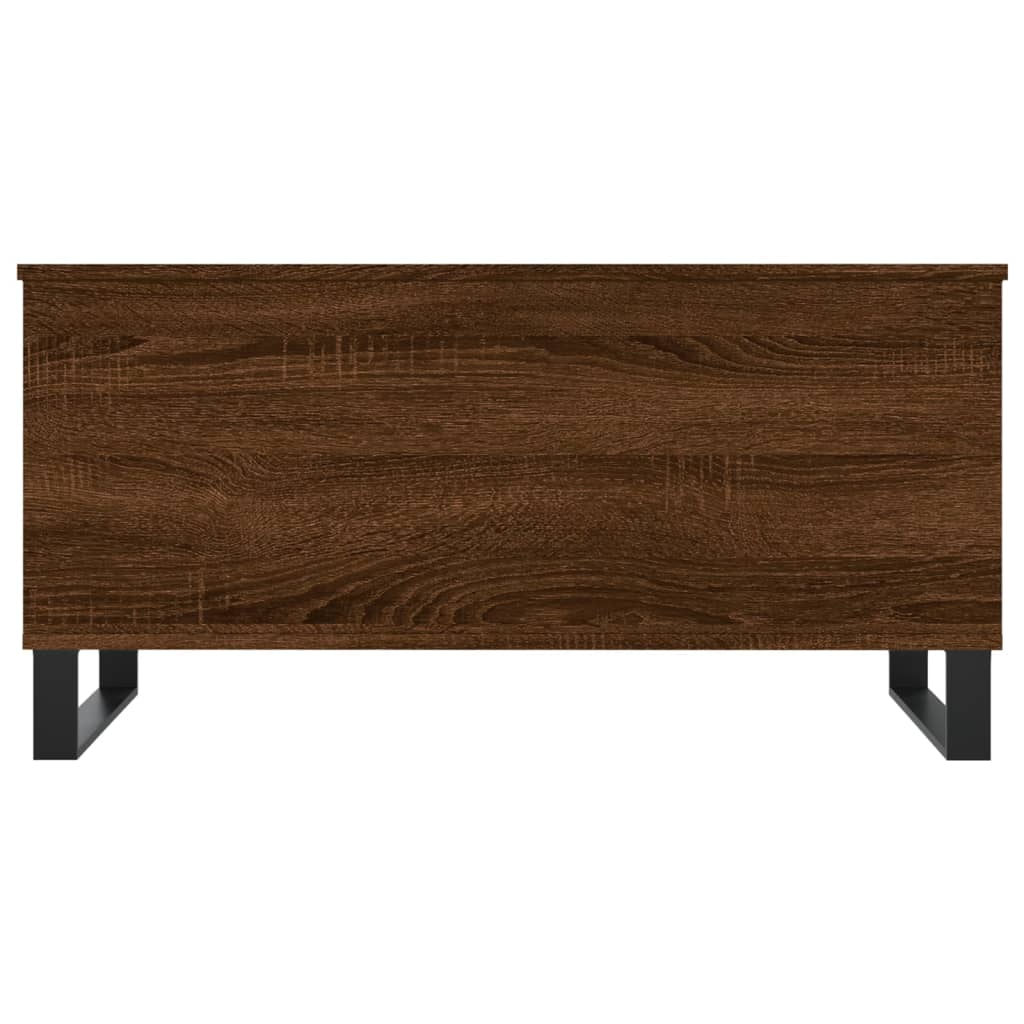 Table basse aspect chêne marron 90x44,5x45 cm en bois