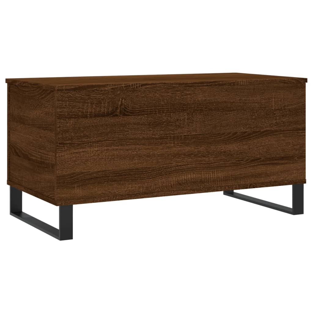 Table basse aspect chêne marron 90x44,5x45 cm en bois