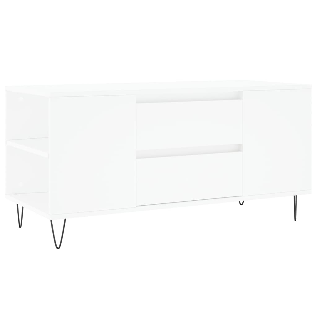 Table basse blanche 102x44,5x50 cm en bois
