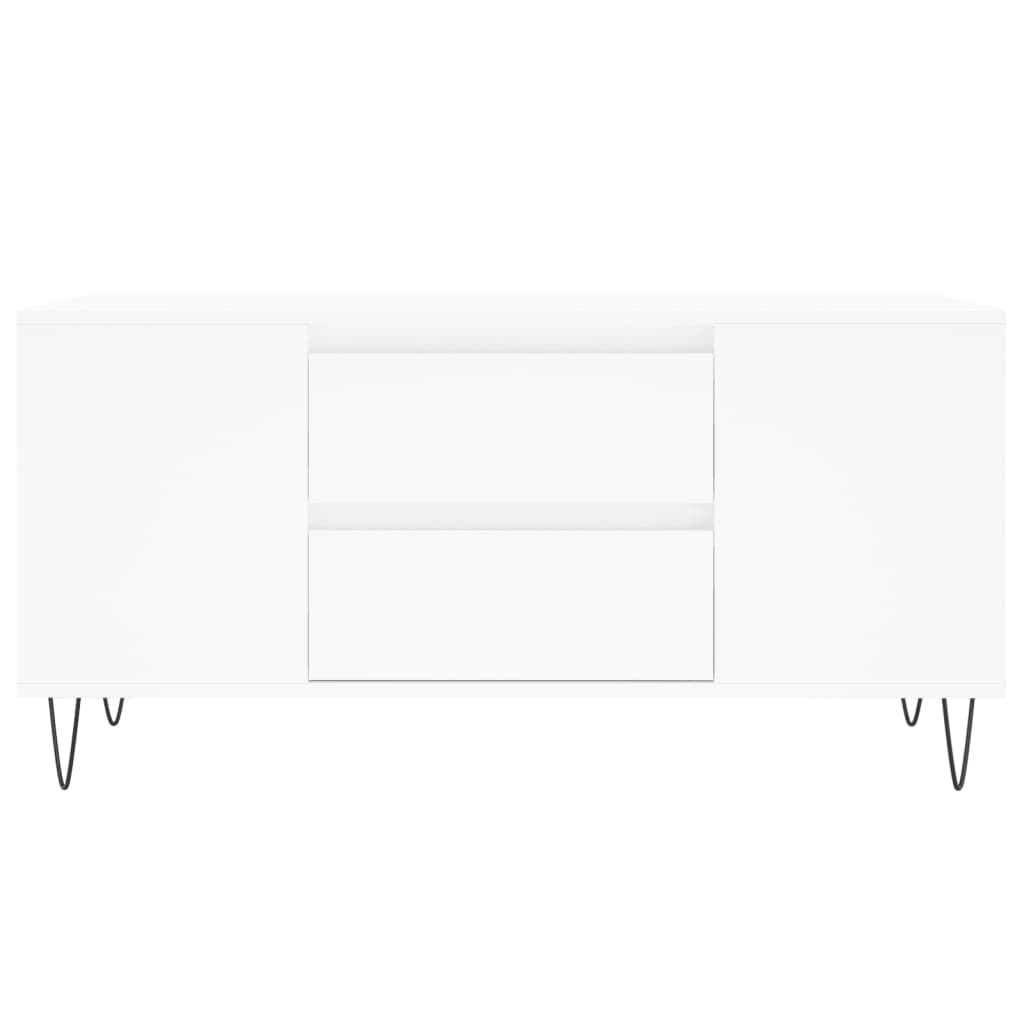 Table basse blanche 102x44,5x50 cm en bois