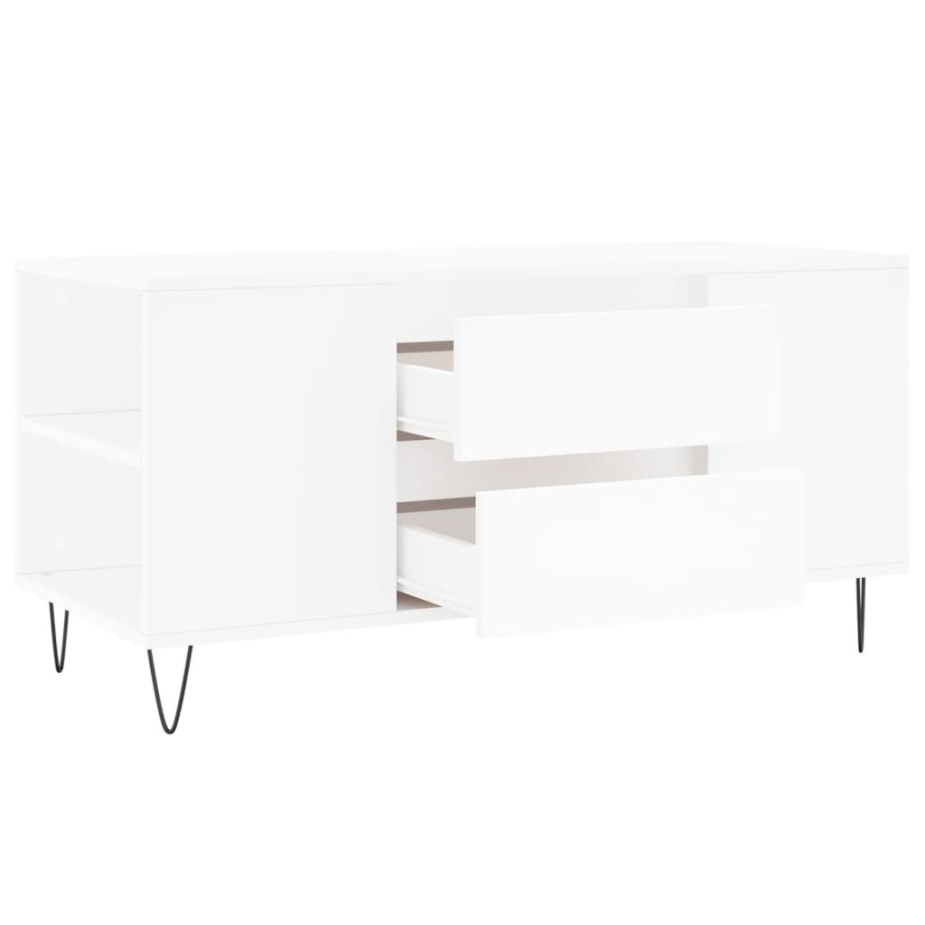 Table basse blanche 102x44,5x50 cm en bois