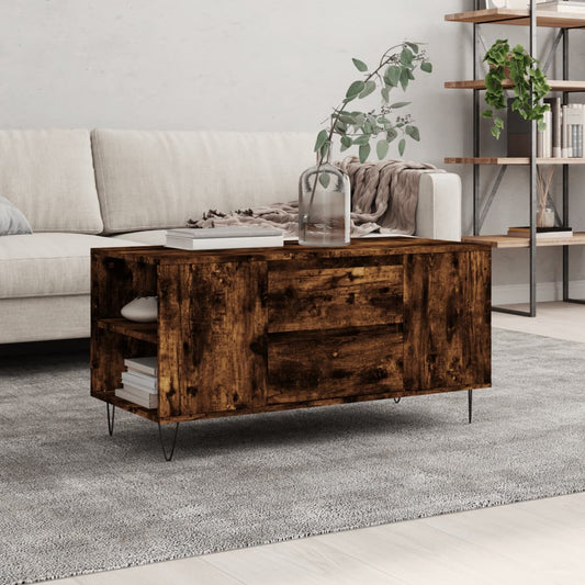 Coffee table smoked oak 102x44.5x50 cm wood material