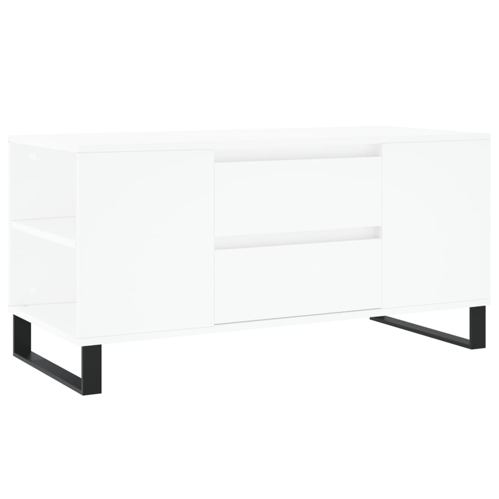 Table basse blanche 102x44,5x50 cm en bois