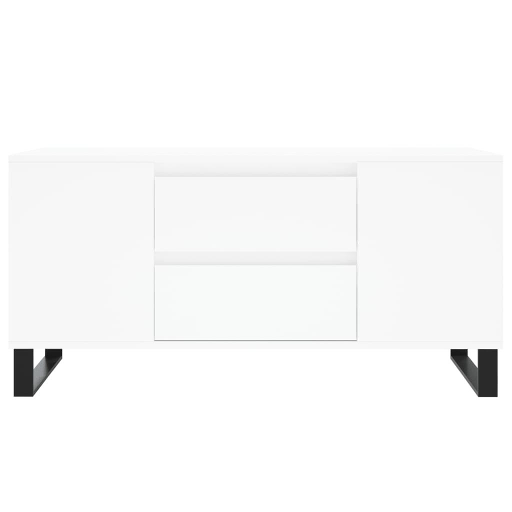 Table basse blanche 102x44,5x50 cm en bois