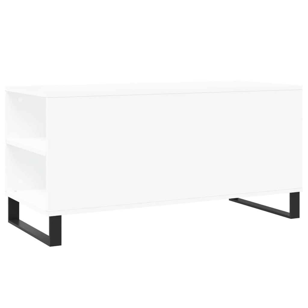 Table basse blanche 102x44,5x50 cm en bois