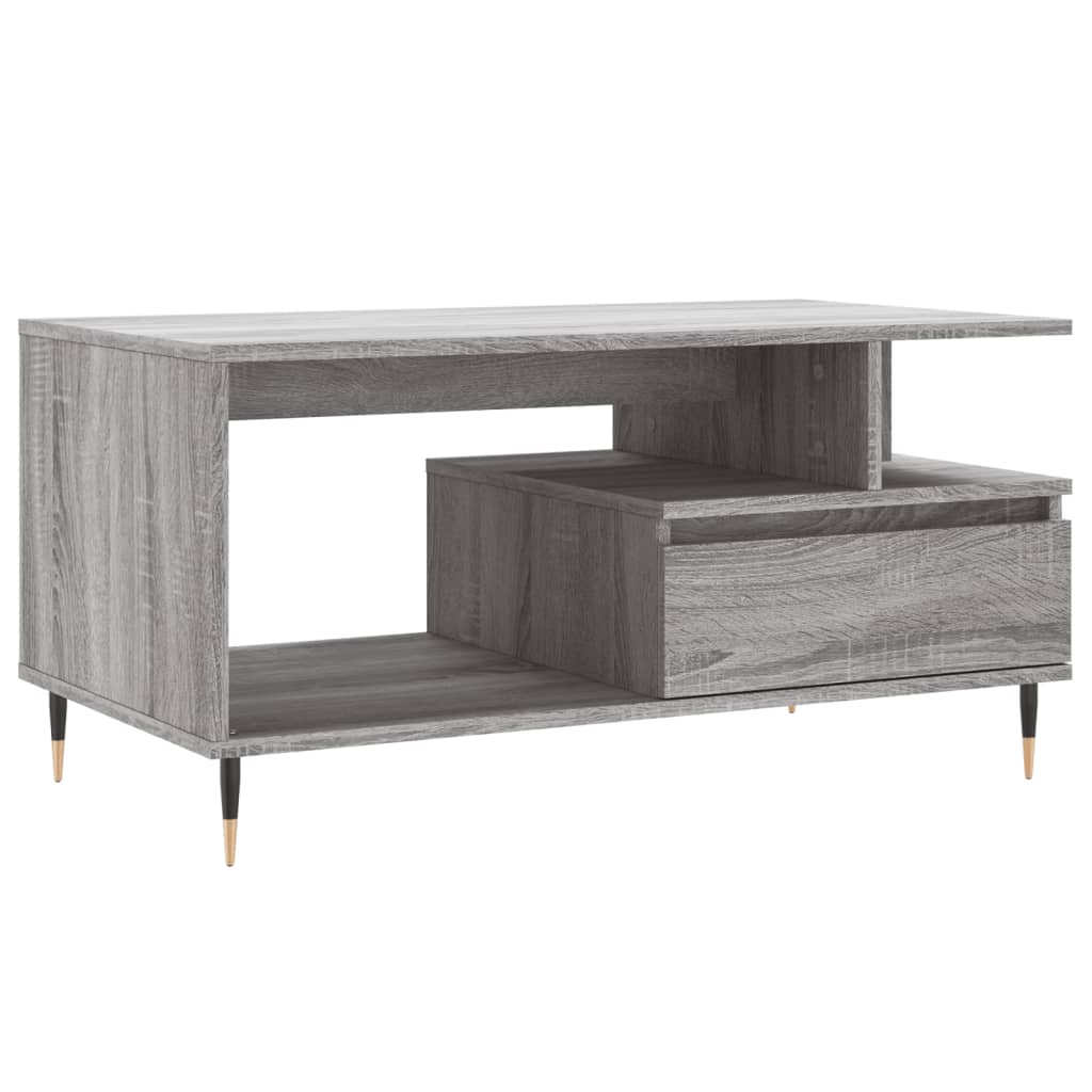 Table basse Sonoma grise 90x49x45 cm en bois