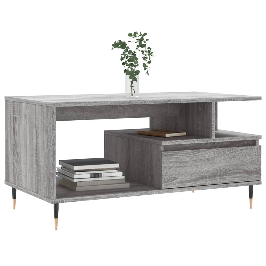Table basse Sonoma grise 90x49x45 cm en bois