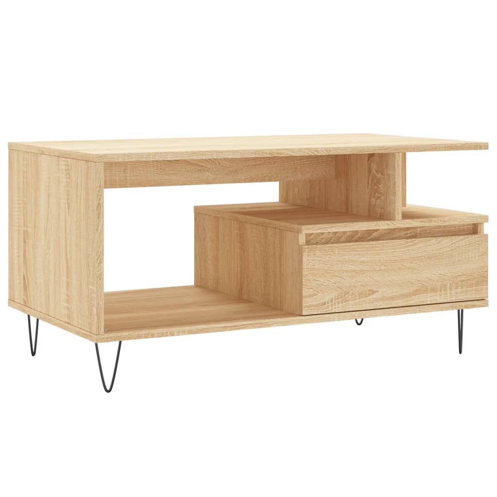 Table basse chêne Sonoma 90x49x45 cm en bois
