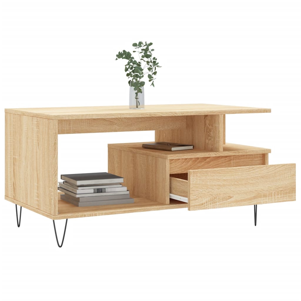 Table basse chêne Sonoma 90x49x45 cm en bois