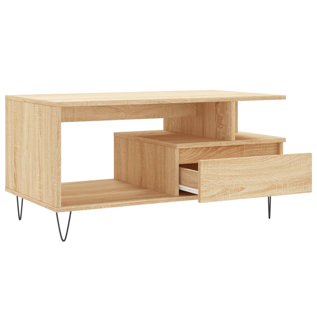 Table basse chêne Sonoma 90x49x45 cm en bois
