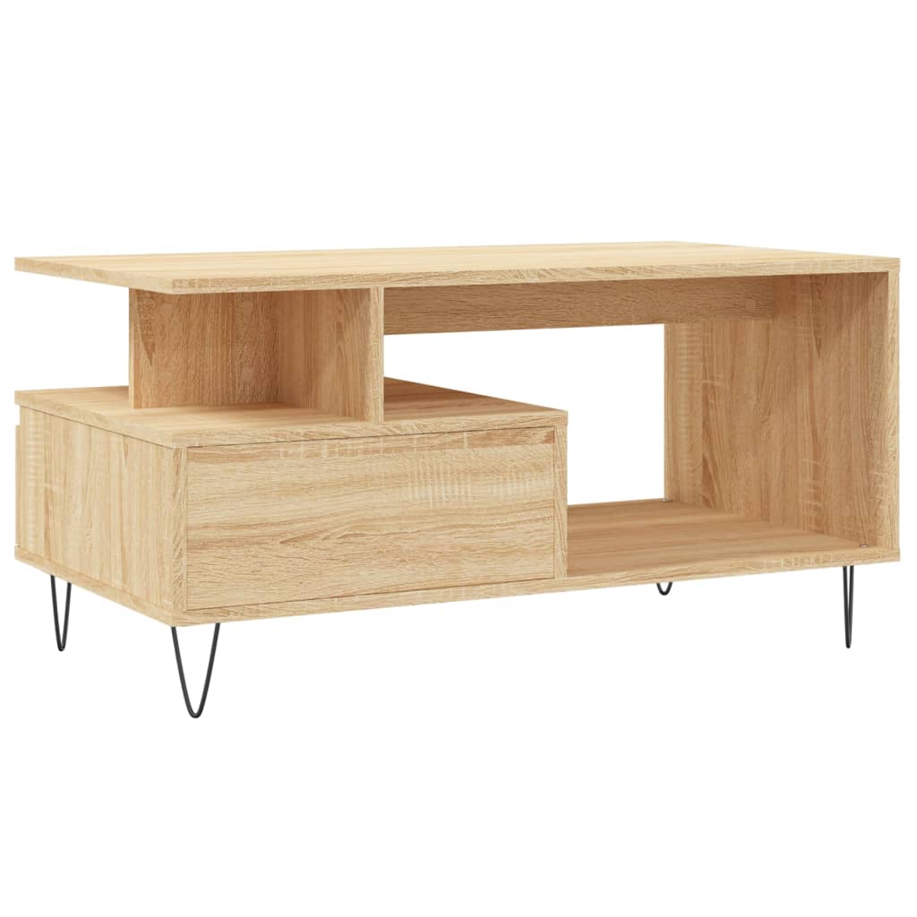 Table basse chêne Sonoma 90x49x45 cm en bois
