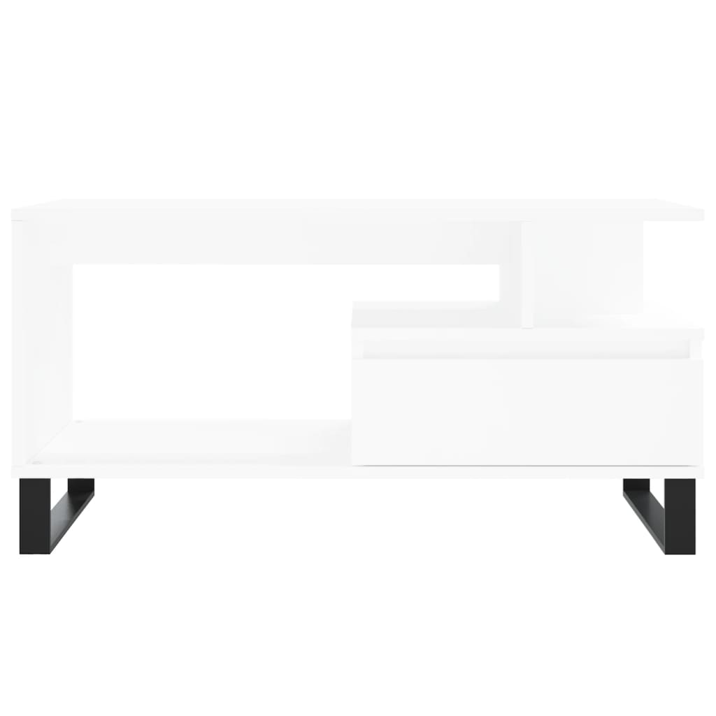 Table basse blanche 90x49x45 cm en bois