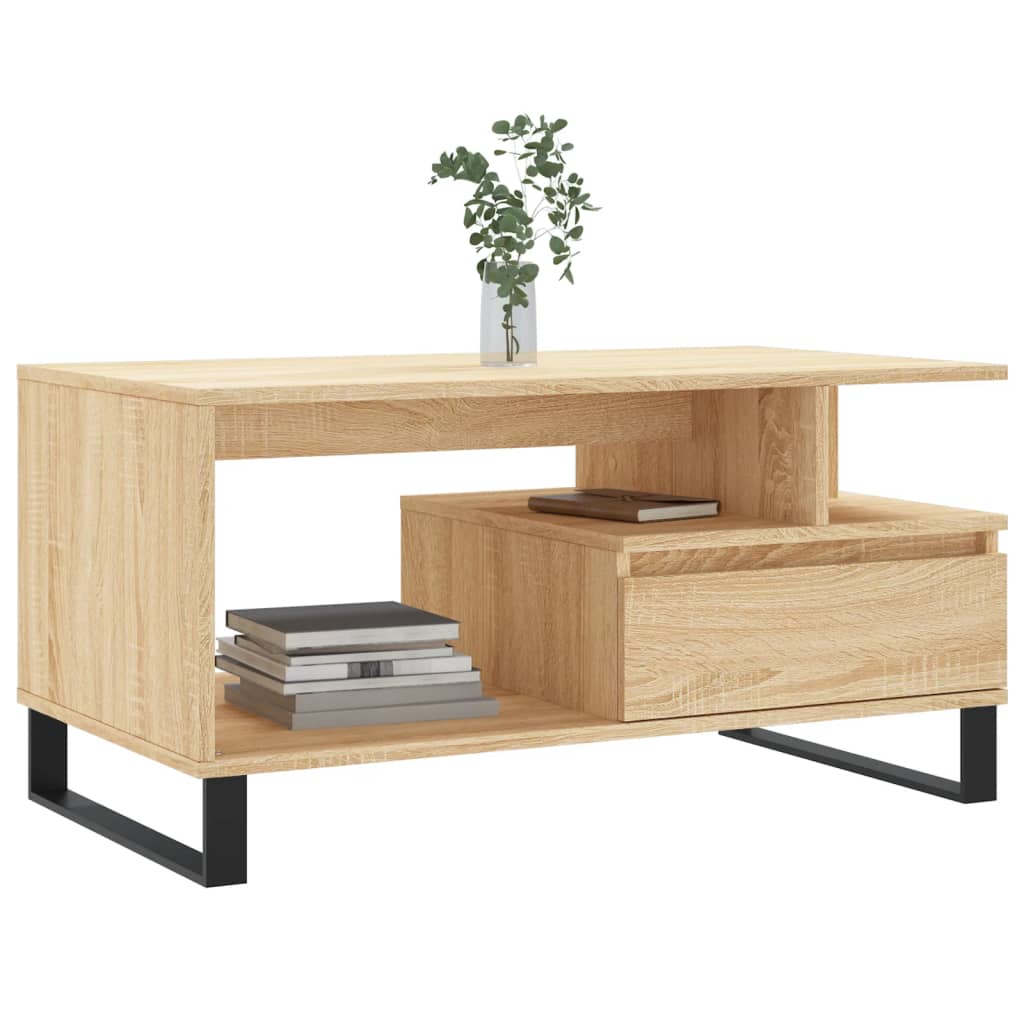 Table basse chêne Sonoma 90x49x45 cm en bois