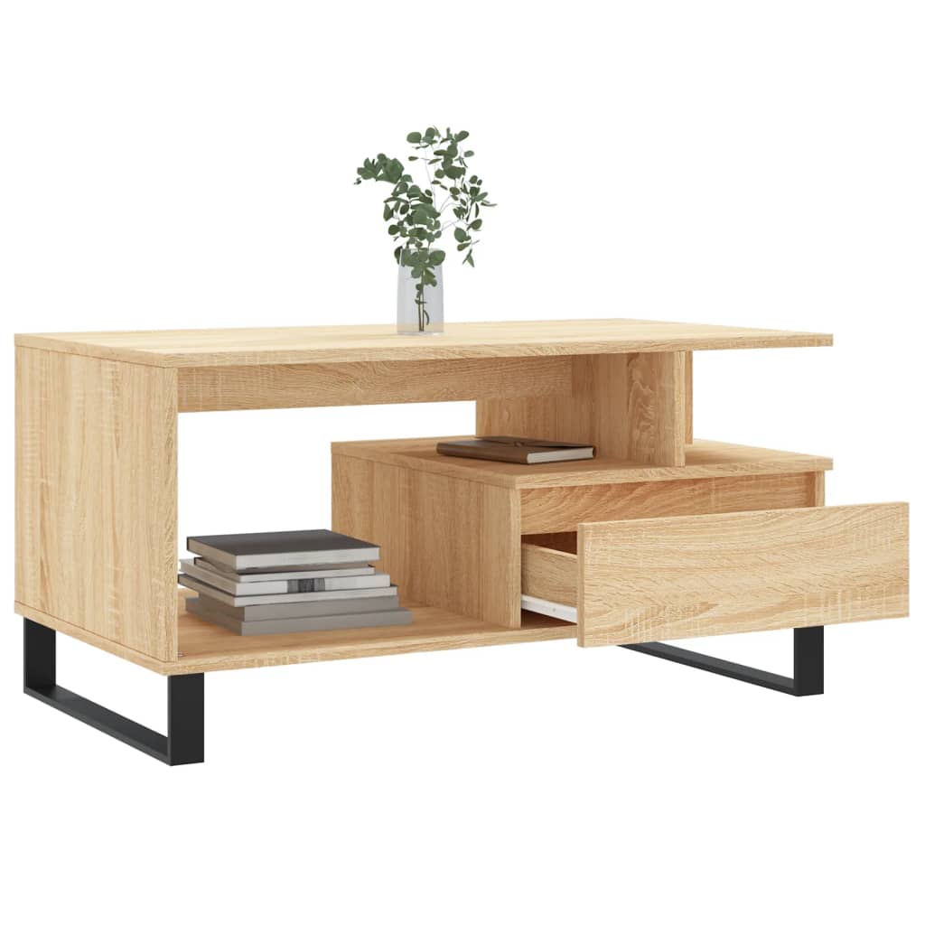 Table basse chêne Sonoma 90x49x45 cm en bois