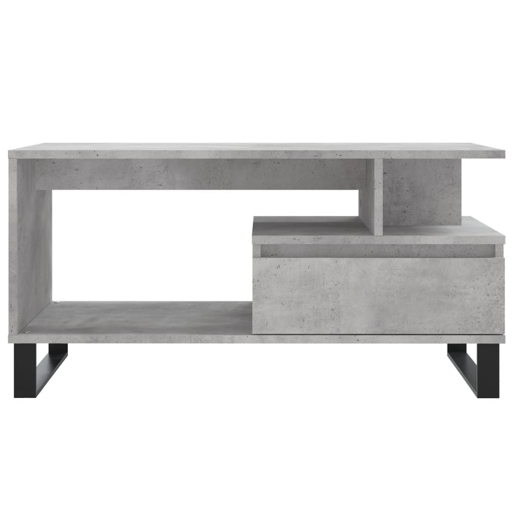 Table basse gris béton 90x49x45 cm en bois