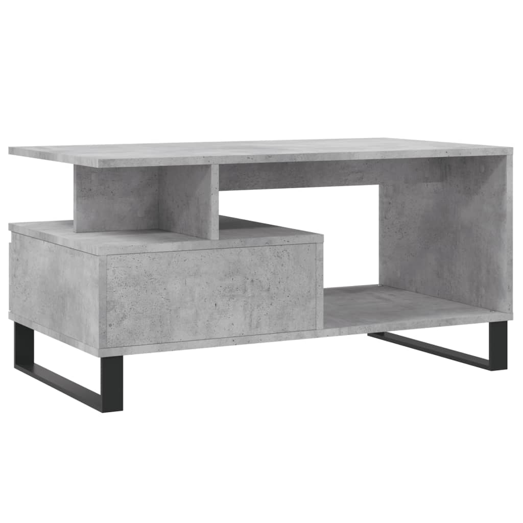 Table basse gris béton 90x49x45 cm en bois