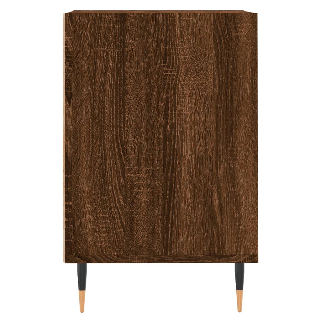 Meuble TV aspect chêne marron 100x35x55 cm matériau bois