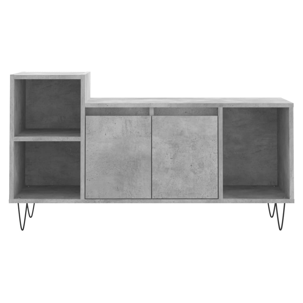 Meuble TV gris béton 100x35x55 cm en bois