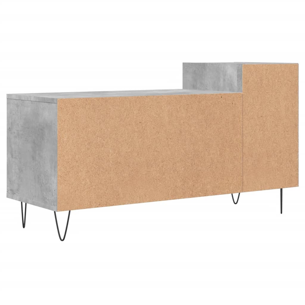 Meuble TV gris béton 100x35x55 cm en bois