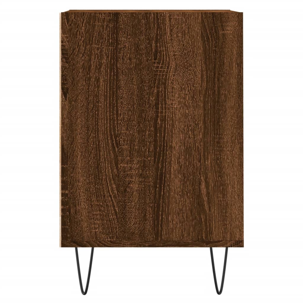 Meuble TV aspect chêne marron 100x35x55 cm matériau bois