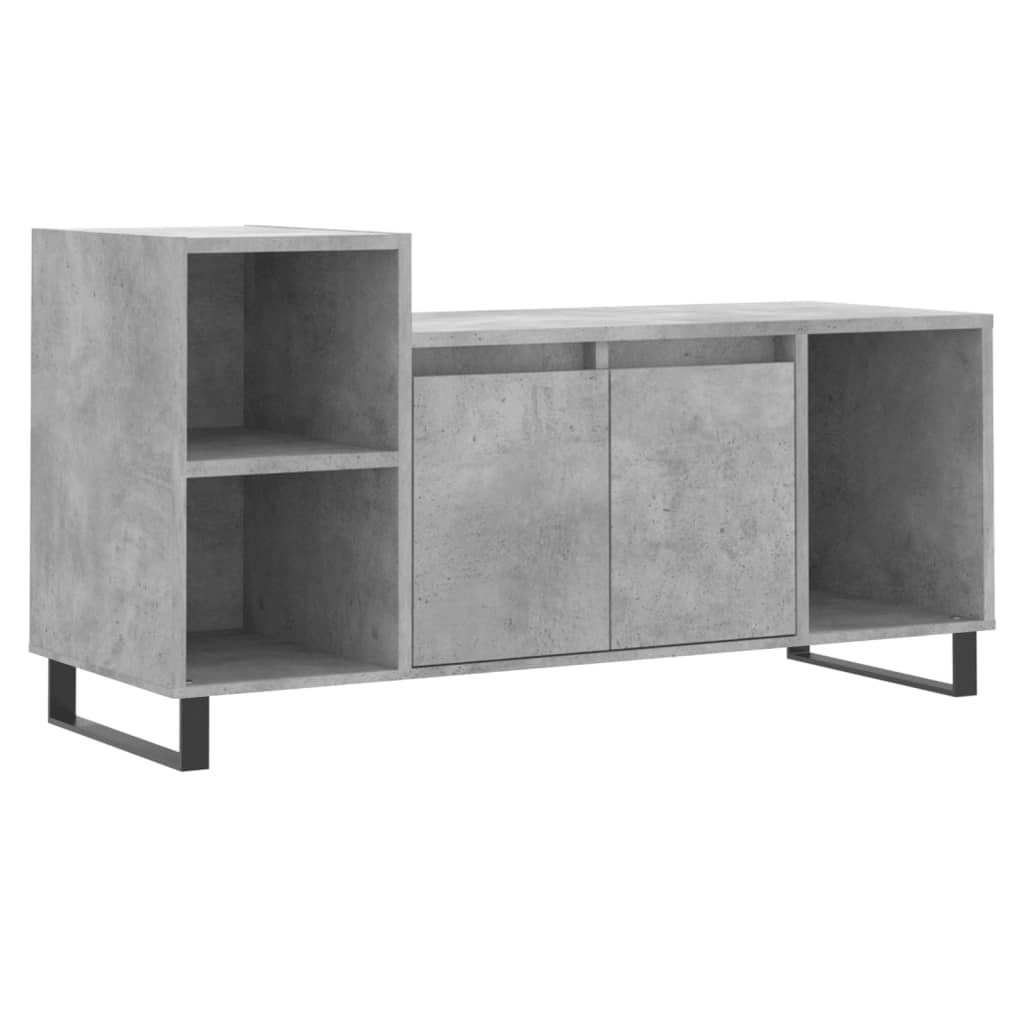 Meuble TV gris béton 100x35x55 cm en bois