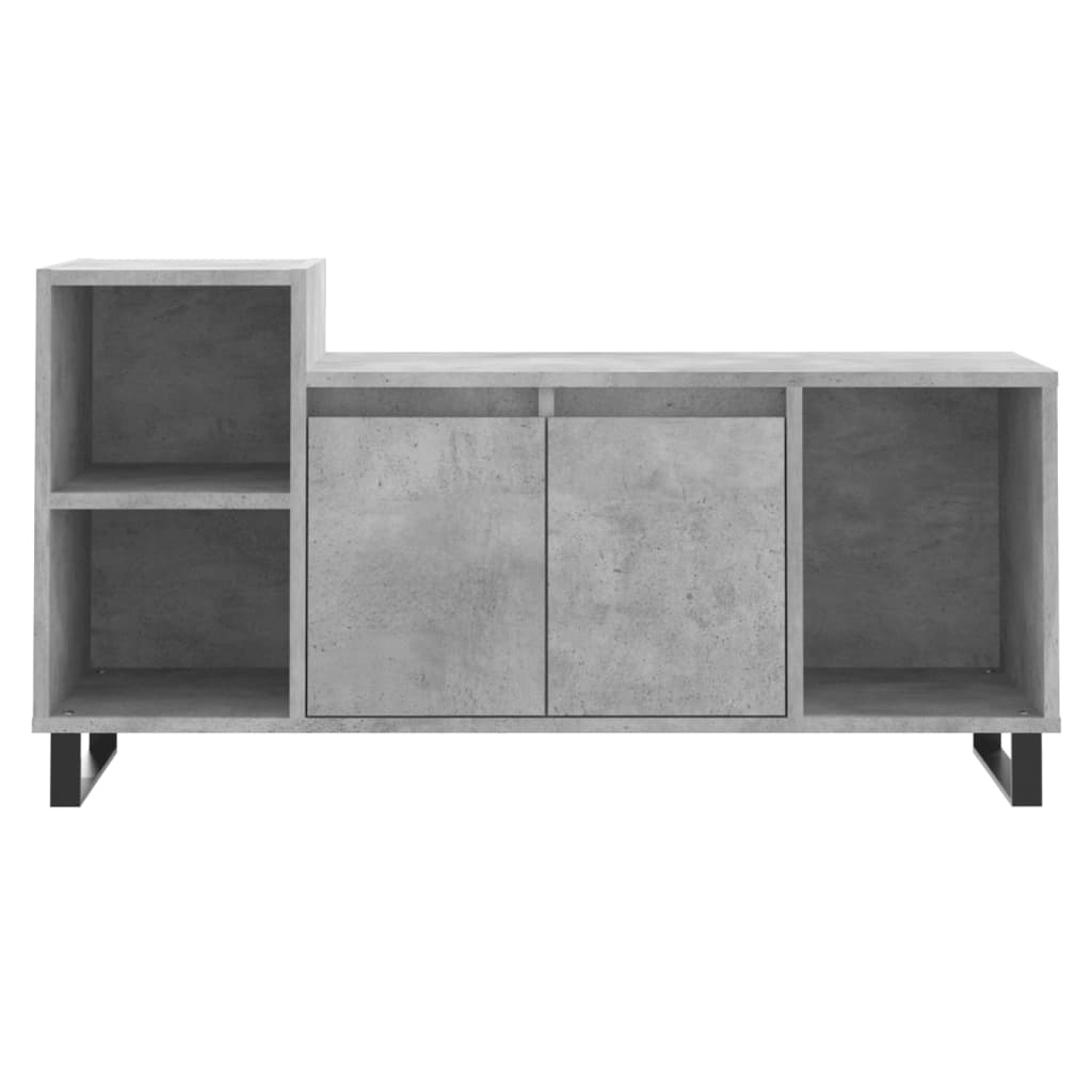 Meuble TV gris béton 100x35x55 cm en bois