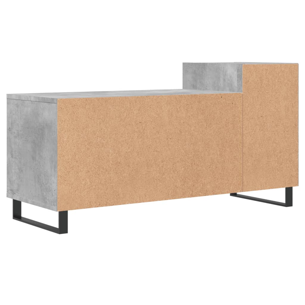 Meuble TV gris béton 100x35x55 cm en bois