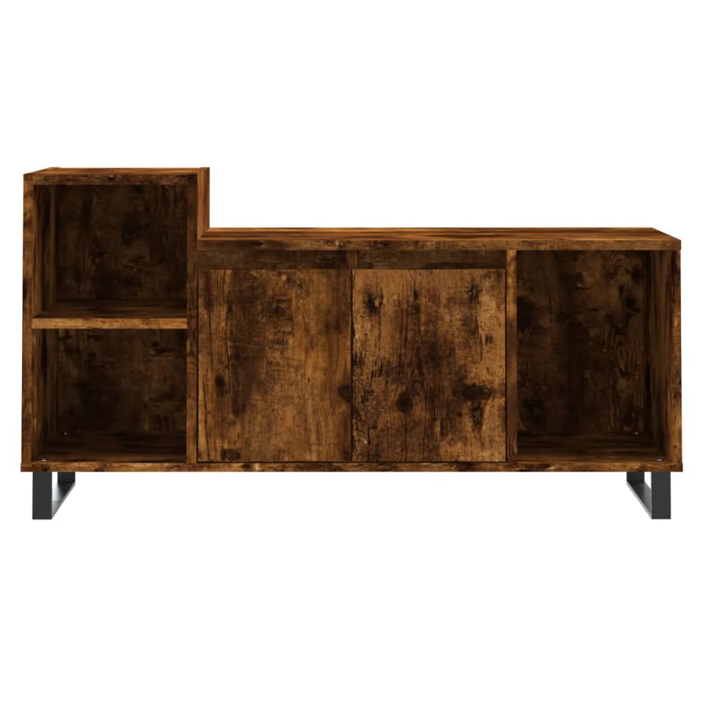 Meuble TV chêne fumé 100x35x55 cm matériau bois