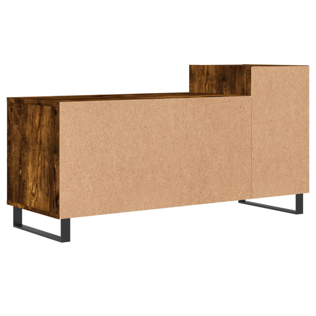 Meuble TV chêne fumé 100x35x55 cm matériau bois