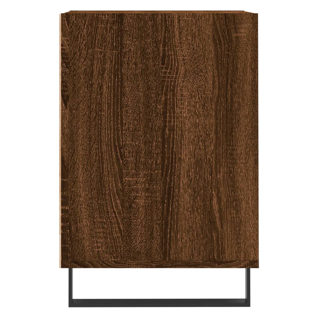 Meuble TV aspect chêne marron 100x35x55 cm matériau bois