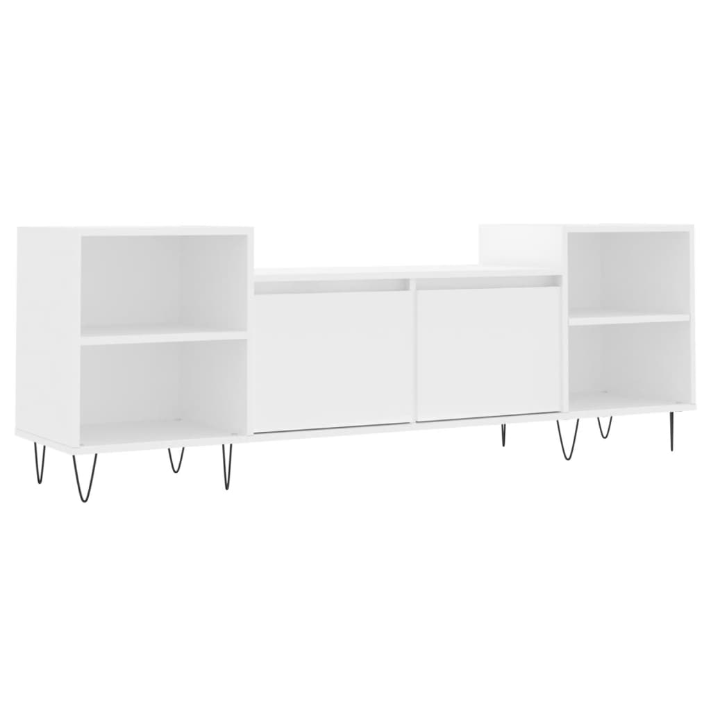 Meuble TV blanc 160x35x55 cm en bois