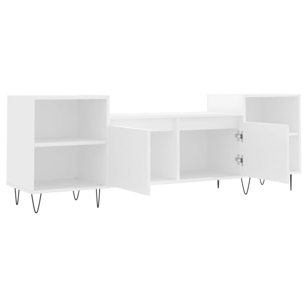 Meuble TV blanc 160x35x55 cm en bois
