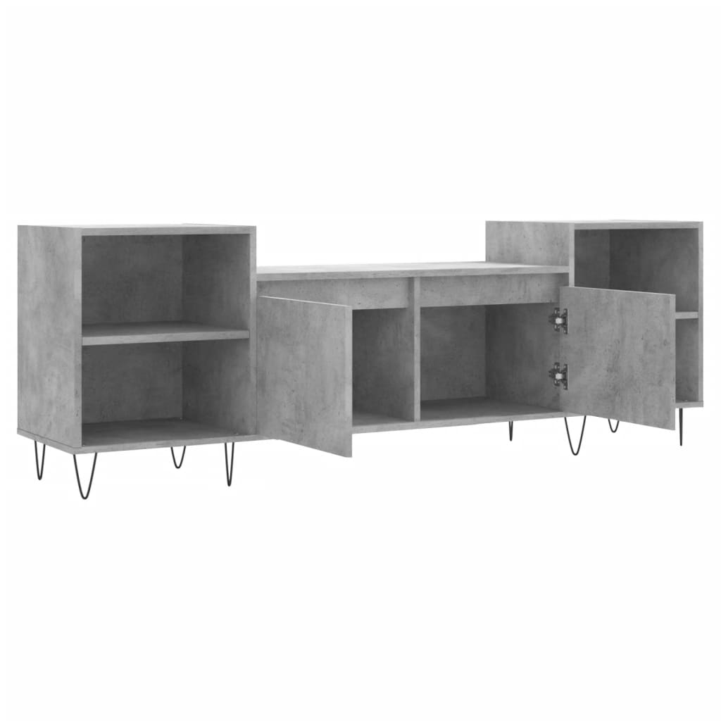 TV-Schrank Betongrau 160x35x55 cm Holzwerkstoff