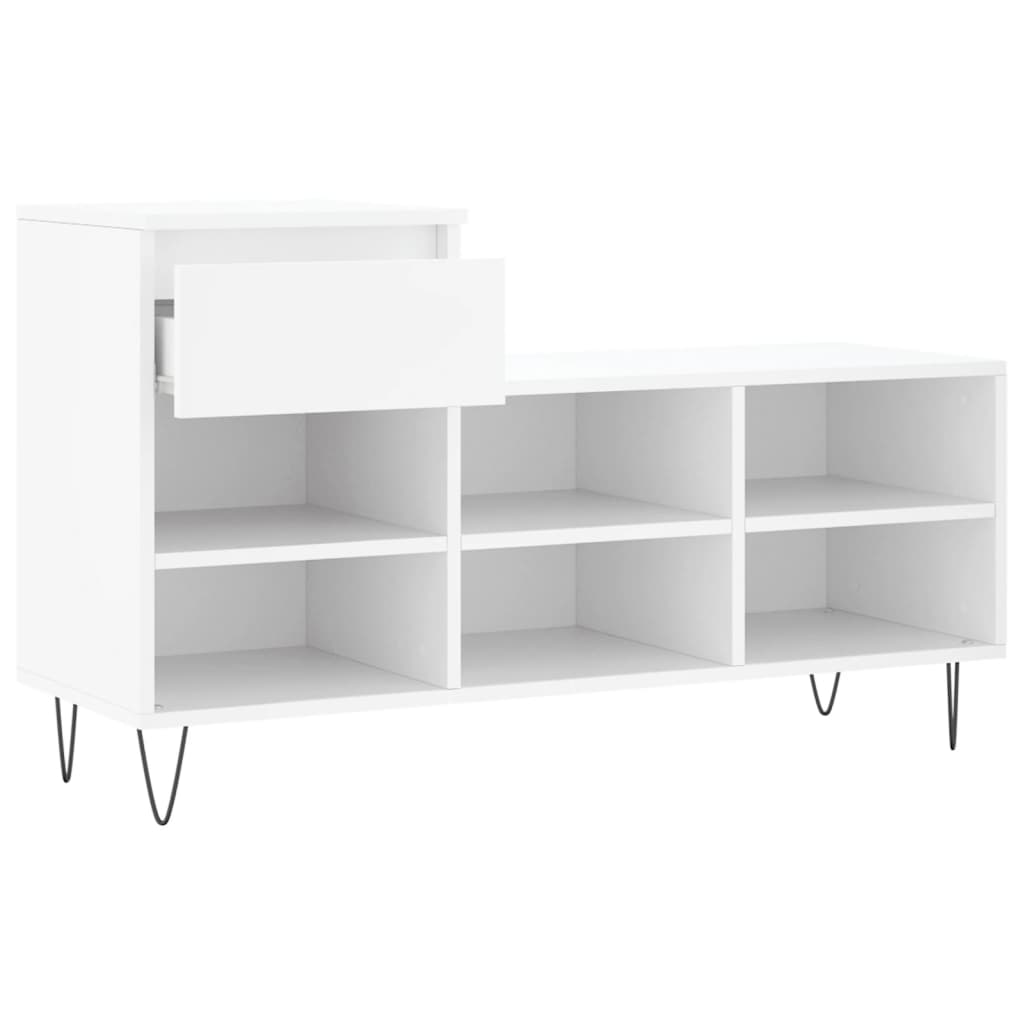 Étagère à chaussures blanc 102x36x60 cm en bois