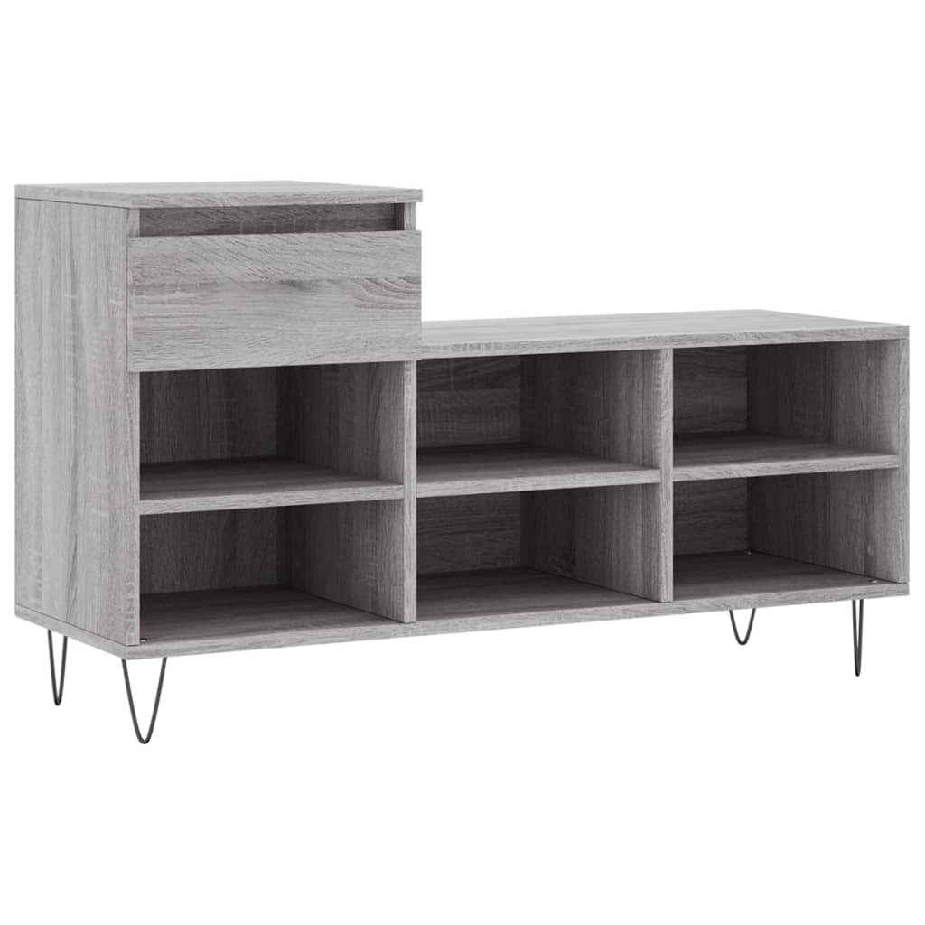 Étagère à chaussures gris Sonoma 102x36x60 cm en bois