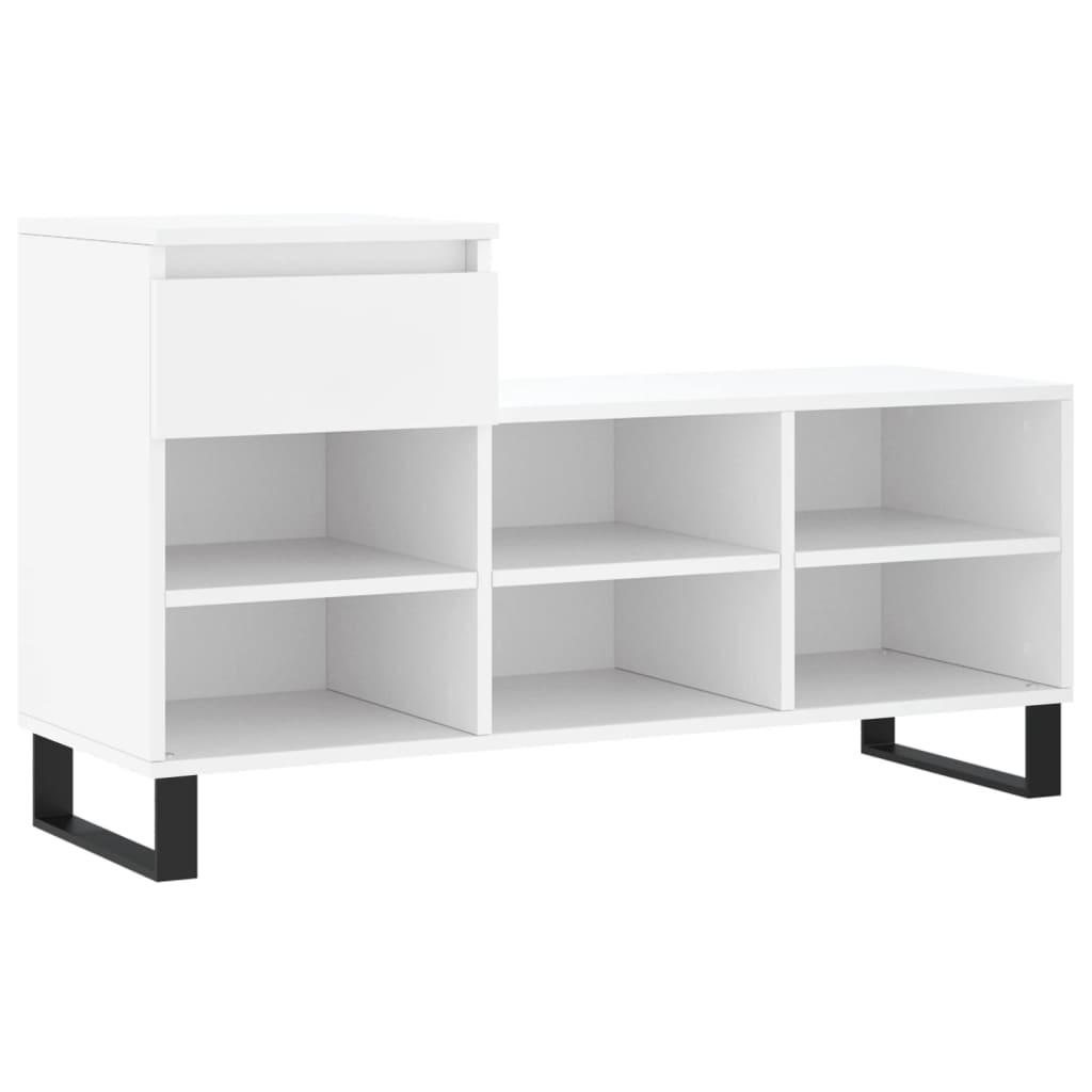 Étagère à chaussures blanc 102x36x60 cm en bois