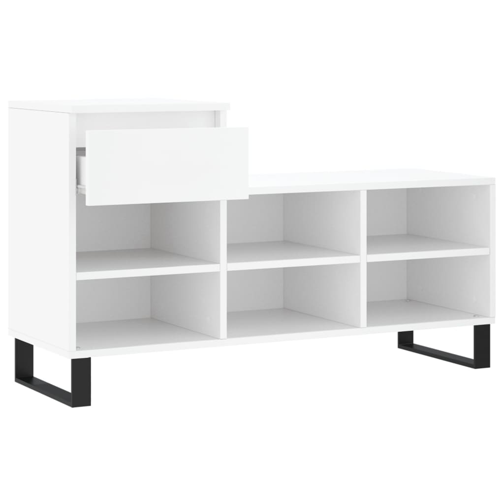 Étagère à chaussures blanc 102x36x60 cm en bois