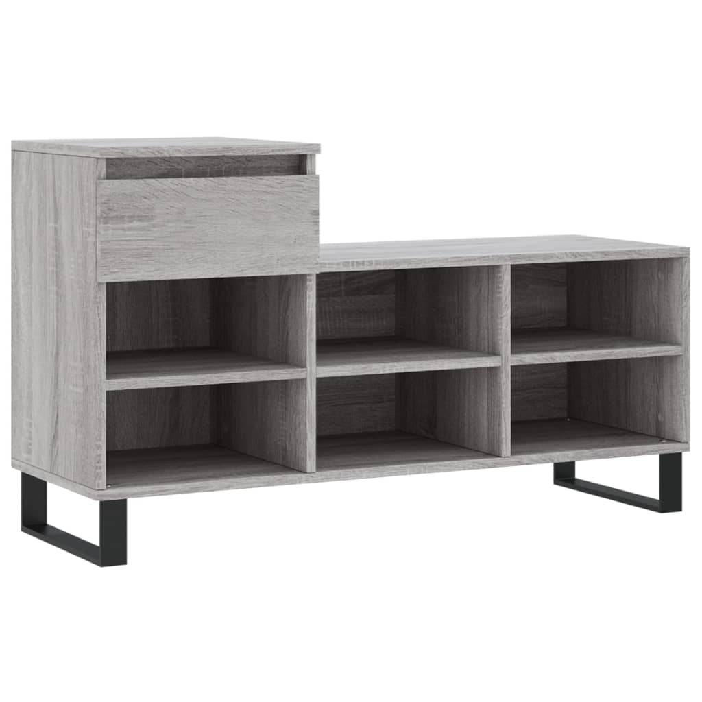 Étagère à chaussures gris Sonoma 102x36x60 cm en bois