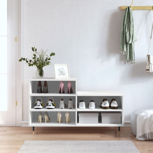 Étagère à chaussures blanc 102x36x60 cm en bois