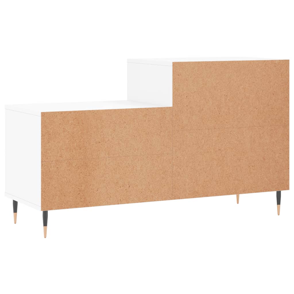Shoe rack high gloss white 102x36x60 cm wood material