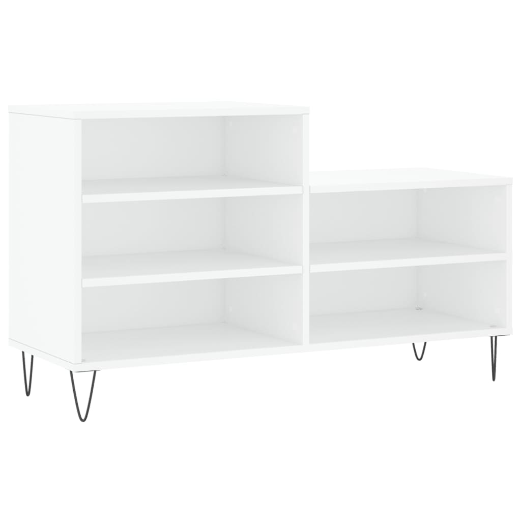 Étagère à chaussures blanc 102x36x60 cm en bois