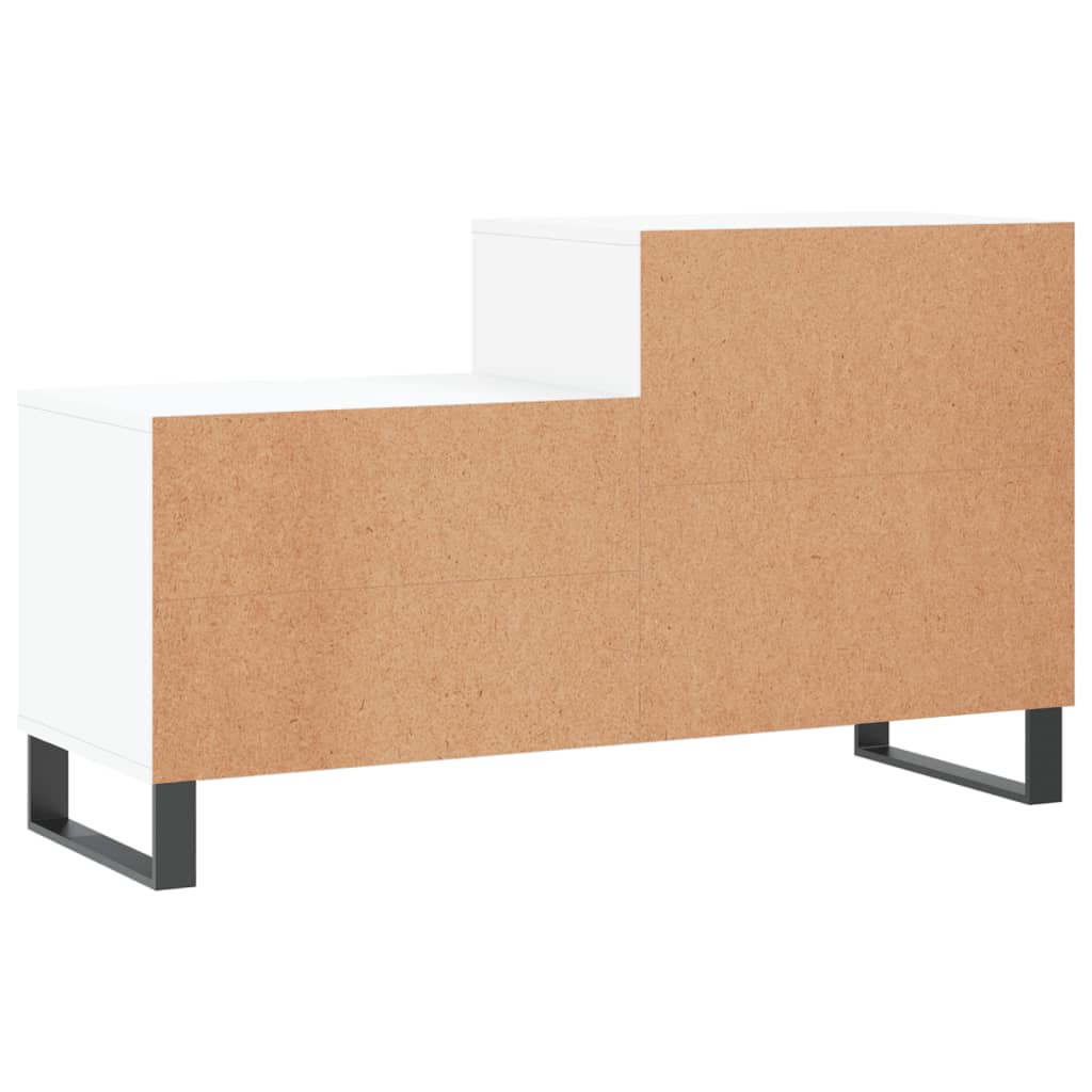 Shoe rack high gloss white 102x36x60 cm wood material