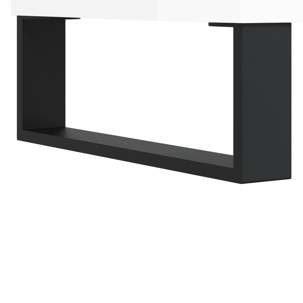 Shoe rack high gloss white 102x36x60 cm wood material