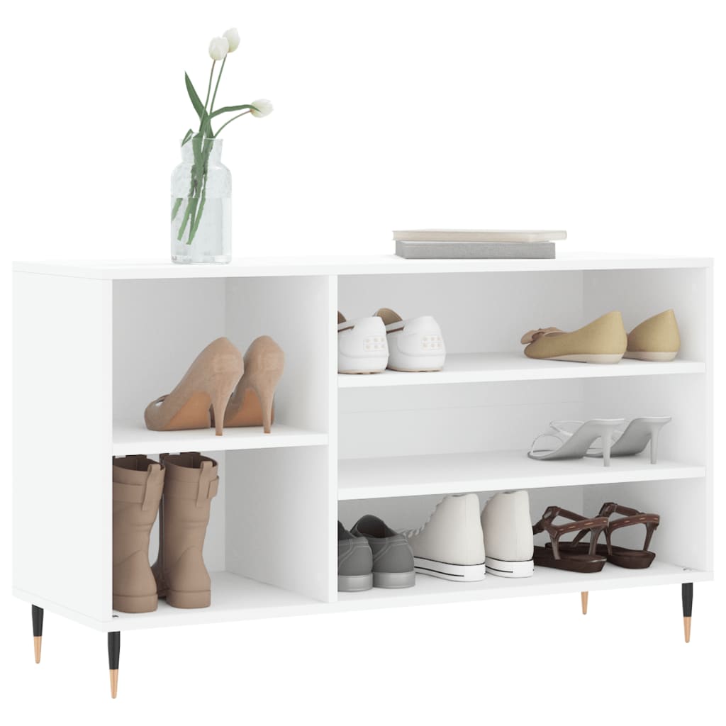 Étagère à chaussures blanc 102x36x60 cm en bois