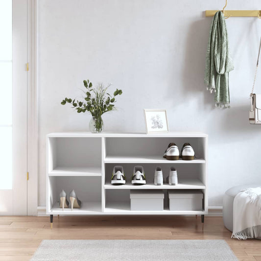Étagère à chaussures blanc 102x36x60 cm en bois
