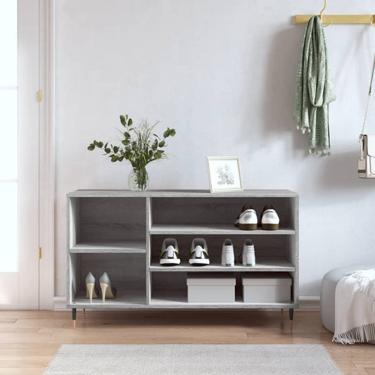 Étagère à chaussures gris Sonoma 102x36x60 cm en bois
