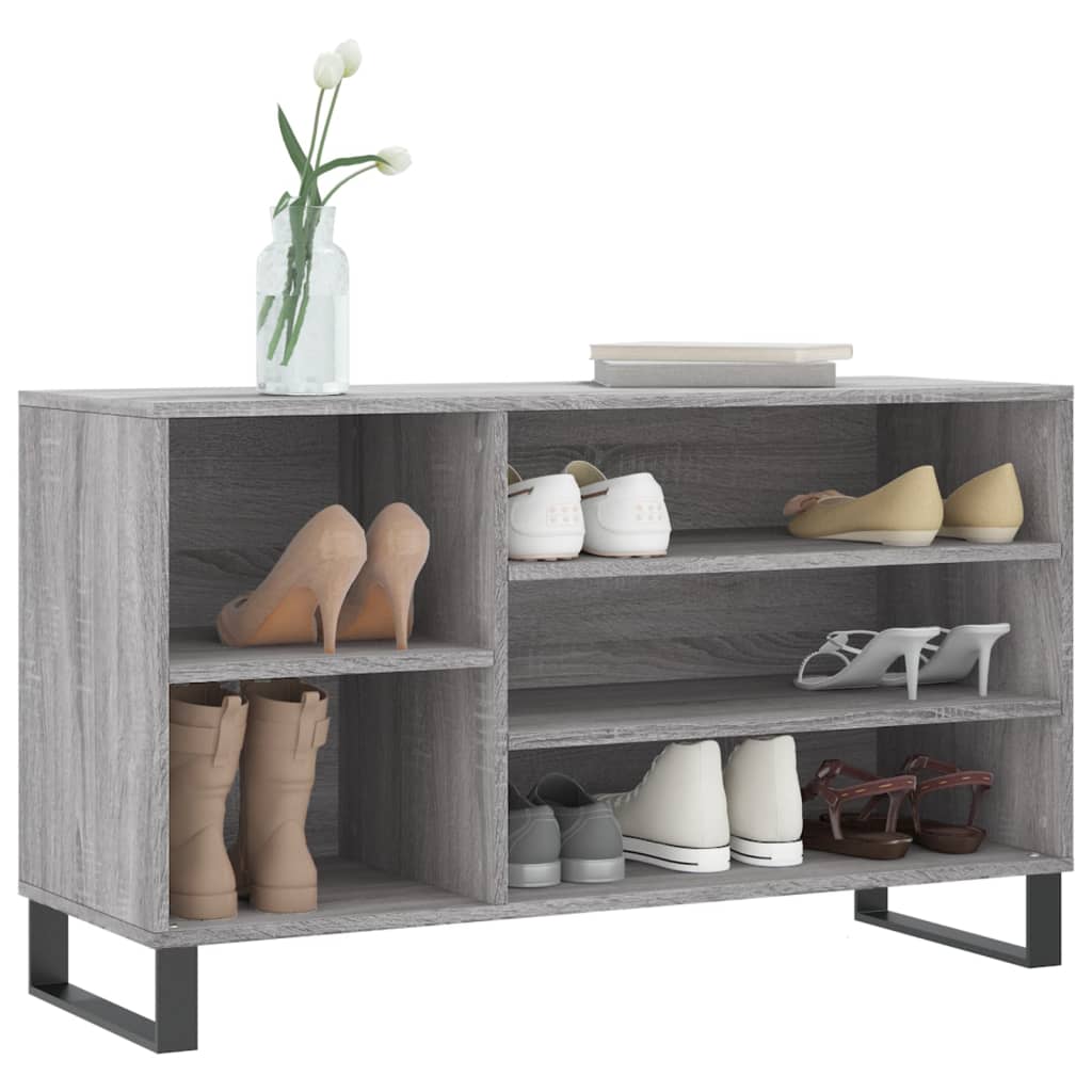 Étagère à chaussures gris Sonoma 102x36x60 cm en bois