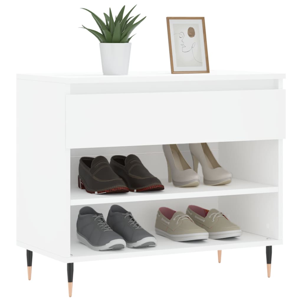 Étagère à chaussures blanc 70x36x60 cm en bois