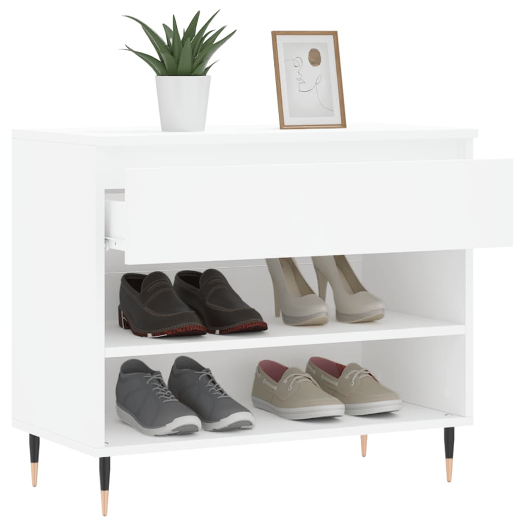 Étagère à chaussures blanc 70x36x60 cm en bois